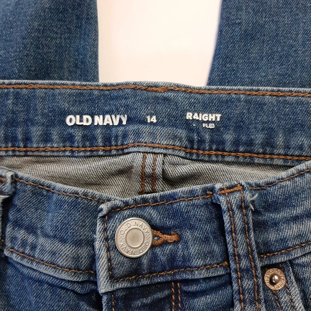 Old Navy Straight Built-In Flex Blue Jeans